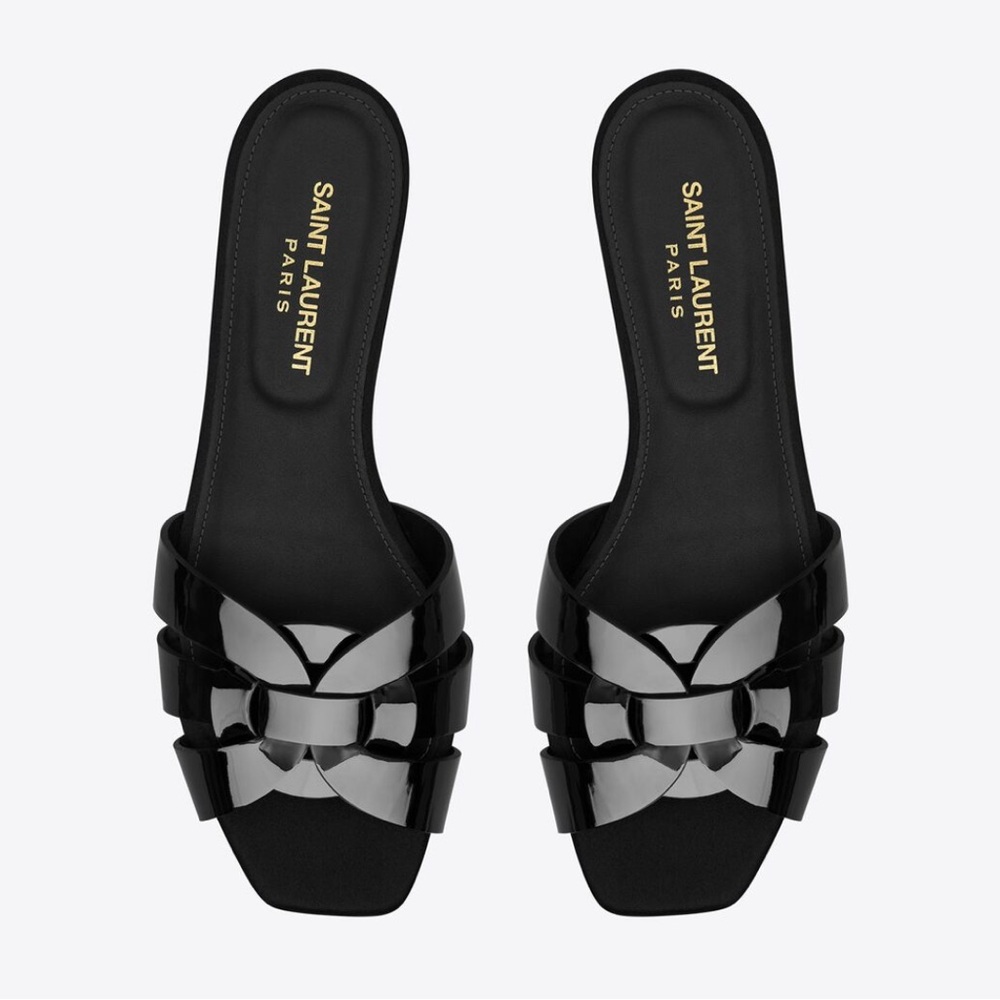 Saint Laurent Tribute mules in patent leather